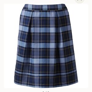 Land’s End Plaid Pleated Skort Top of Knee color: Classic Navy Plaid